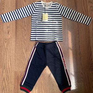 Gucci children’s two piece set: long sleeve shirt and pants